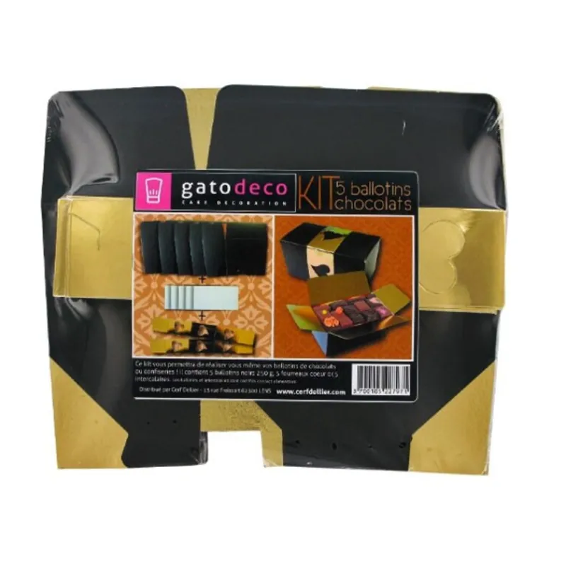 Hot Cerf Dellier Kit Ballotin noir / or, par 5