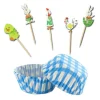 Best Cerf Dellier Kit déco cupcakes Pâques vichy bleu