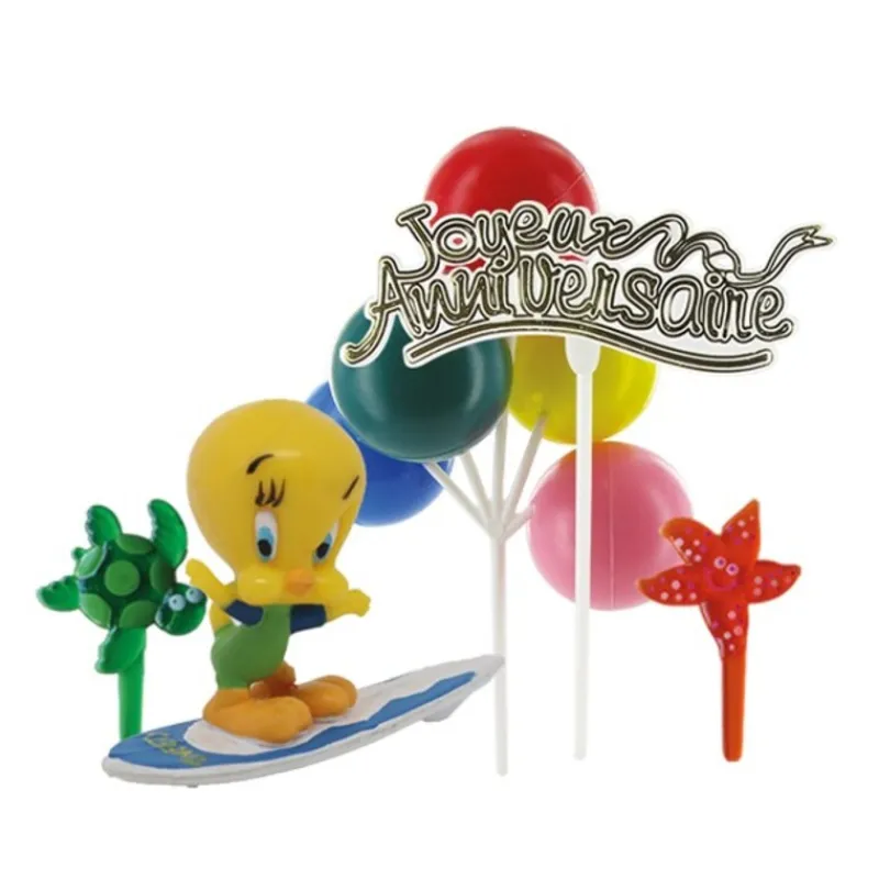 New Cerf Dellier Kit décor gâteau Titi surfeur
