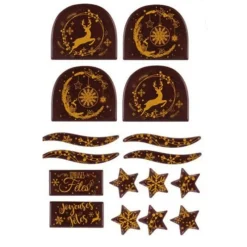 Best Cerf Dellier Kit décors de bûches en chocolat pour 14 bûches