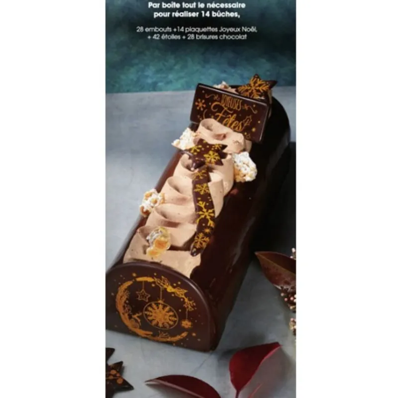 Best Cerf Dellier Kit décors de bûches en chocolat pour 14 bûches