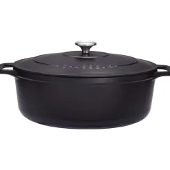 Sale Cerf Dellier Le Chasseur cocotte ovale avec couvercle noire 17 cm