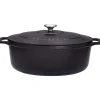 Outlet Cerf Dellier Le Chasseur cocotte ovale avec couvercle noire 25 x 19 cm