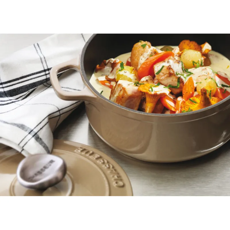 Outlet Cerf Dellier Le Chasseur cocotte ronde avec couvercle ""marron glacé"" 14 cm