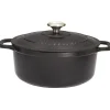 Clearance Cerf Dellier Le Chasseur cocotte ronde avec couvercle noire 28 cm