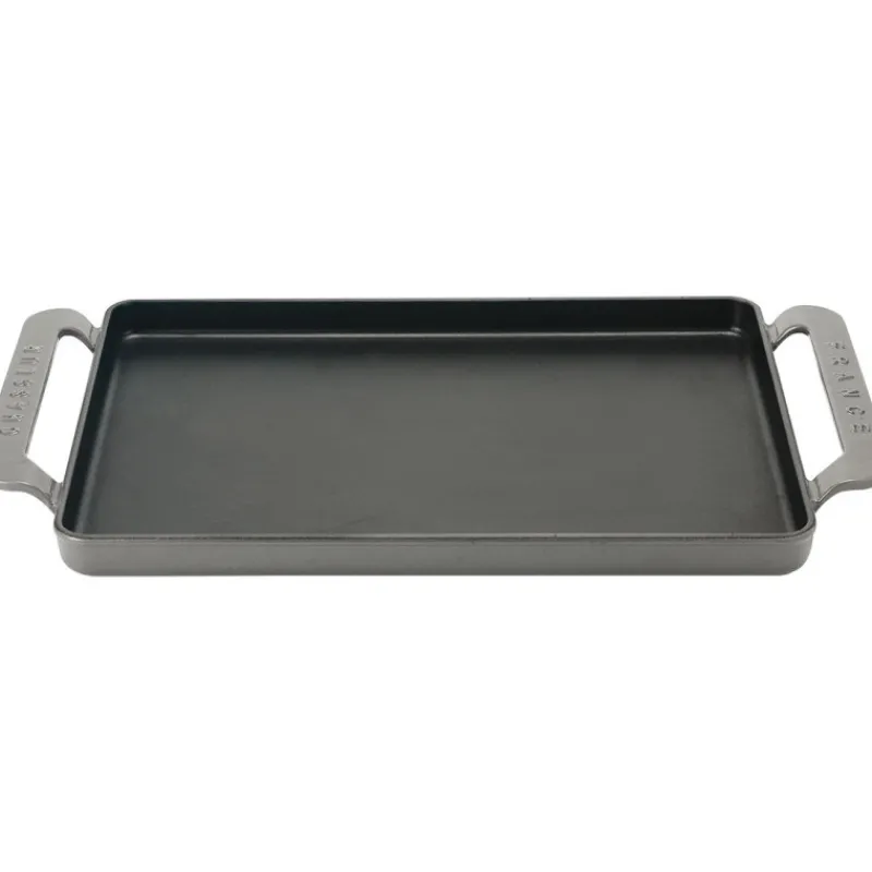 Cerf Dellier Le Chasseur plancha fonte émaillé 42 x 24 cm