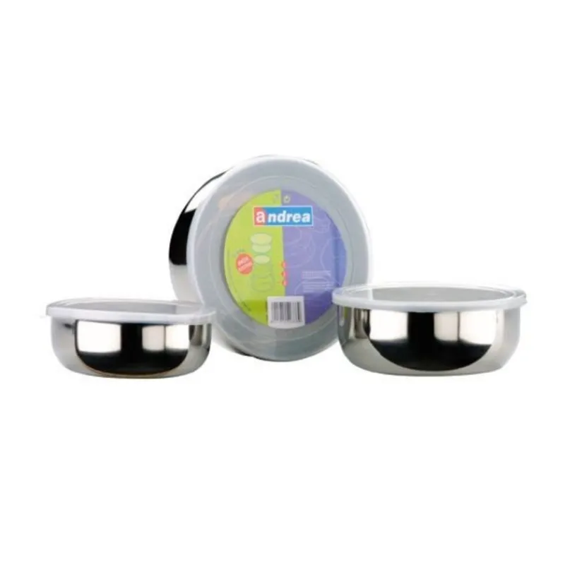 Best Cerf Dellier Lot de 3 boîtes inox couvercle plastique assorties