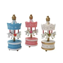 Sale Cerf Dellier Lot de 3 toppers carrousel rose blanc bleu