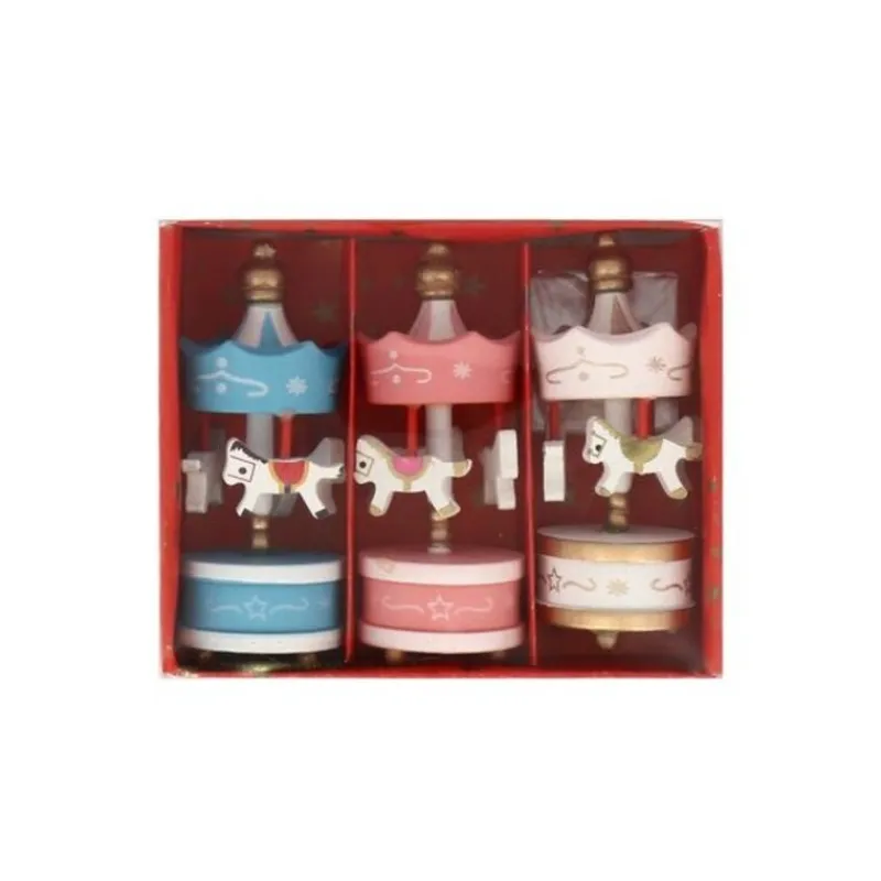 Sale Cerf Dellier Lot de 3 toppers carrousel rose blanc bleu