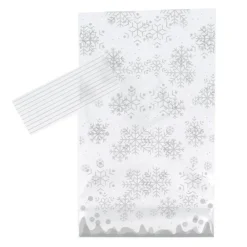 Online Cerf Dellier Lot sachets motif flocons de neige + liens - 14 x 23 cm (x10)