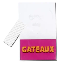 Sale Cerf Dellier Lot sachets motif gâteaux + liens - 14 x 23 cm (x10)