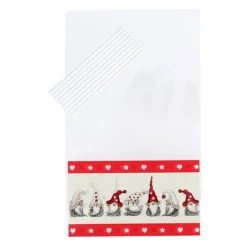 Cerf Dellier Lot sachets motif lutins + liens - 14 x 23 cm (x10)