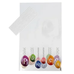 Best Cerf Dellier Lot sachets motif œufs de Pâques + liens - 14 x 23 cm (x10)