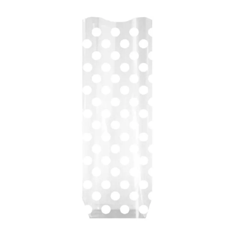 Best Cerf Dellier Lot sachets pois blancs + liens - 10 x 22 cm (x10)