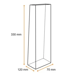 New Cerf Dellier Lots sachets transparents fond plat -120+70x330mm (x50)