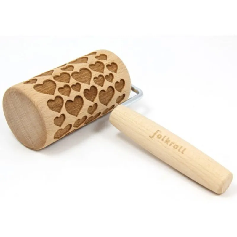 Discount Cerf Dellier Mini rouleau empreintes en bois Coeurs