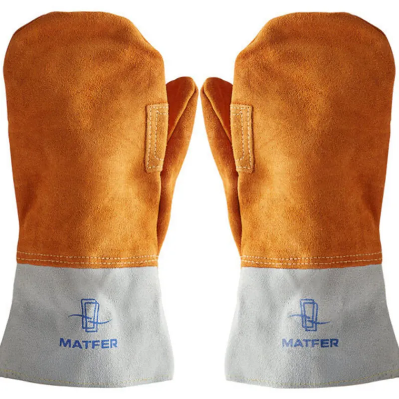 Outlet Cerf Dellier Moufles de protection en croûte cuir 10 cm