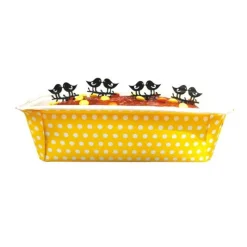 Sale Cerf Dellier Moule à cake jetable jaune à pois (x4)