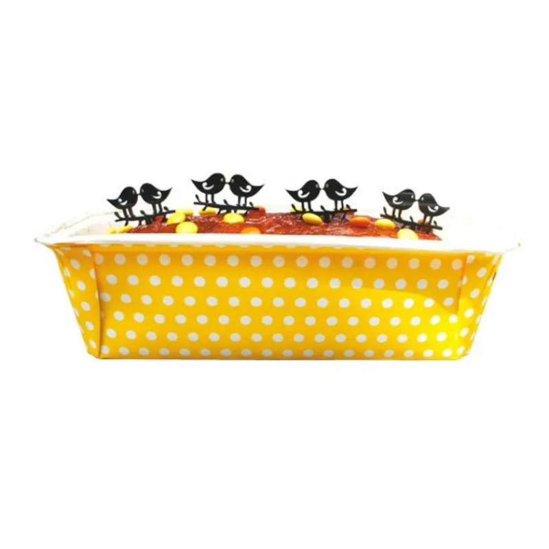 Sale Cerf Dellier Moule à cake jetable jaune à pois (x4)