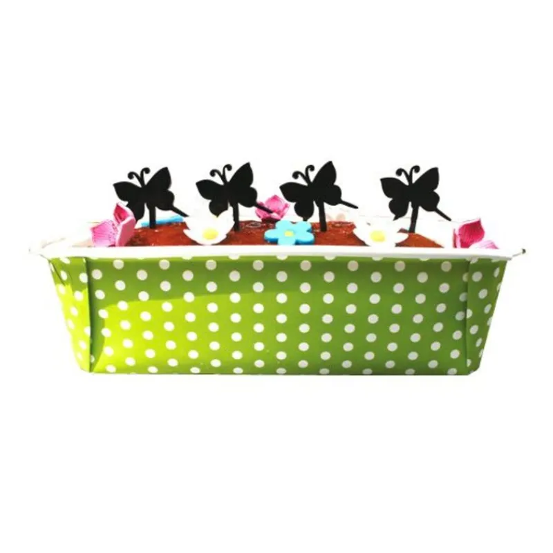 Sale Cerf Dellier Moule à cake jetable vert à pois (x4)