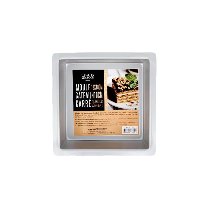 Clearance Cerf Dellier Moule à gâteau carré 18 x 18 cm Hauteur 10 cm