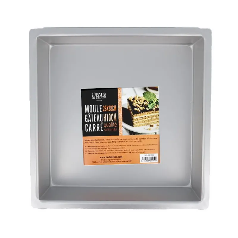 Outlet Cerf Dellier Moule à gâteau carré 28 x 28 cm  Hauteur 10 cm
