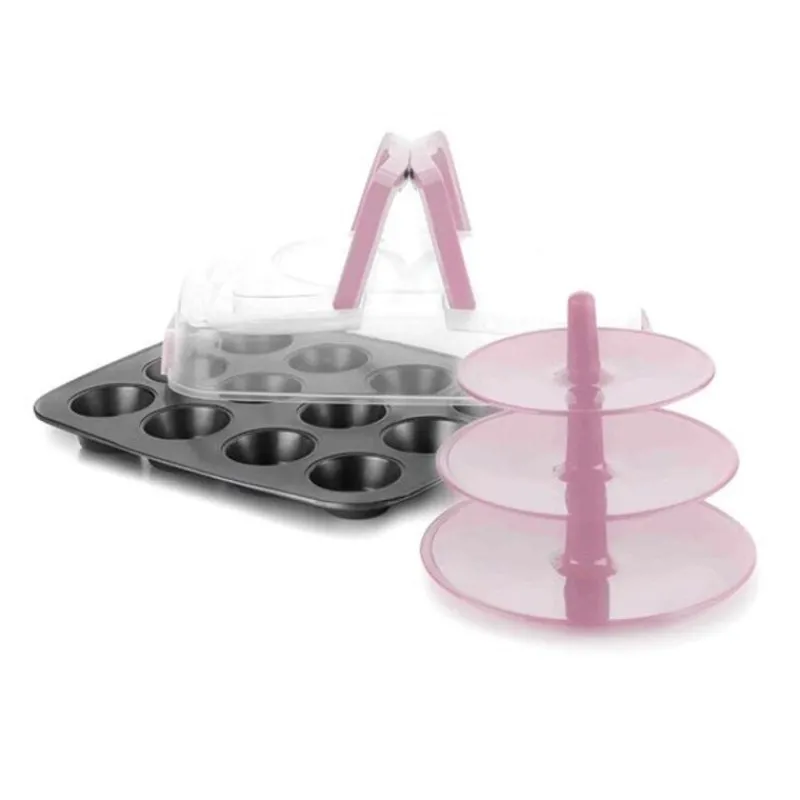 Hot Cerf Dellier Moule à muffins avec Couvercle + Support