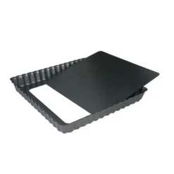 Cerf Dellier Moule à tarte carré cannelé fond amovible