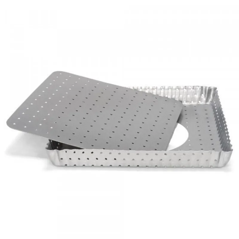 Clearance Cerf Dellier Moule à tarte rectangulaire antiadhésif perforé avec fond amovible