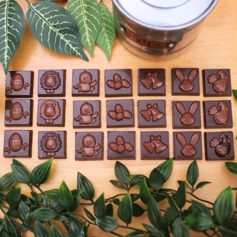 Hot Cerf Dellier Moule carrés chocolat napolitains Pâques