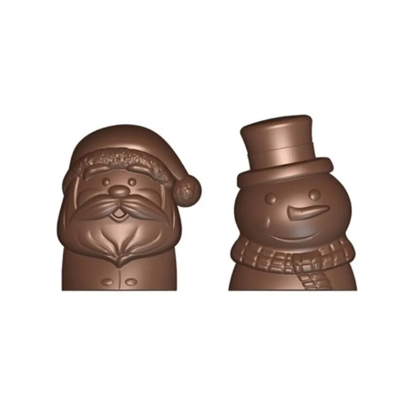 Cerf Dellier Moule chocolat bonhomme de neige et père Noël