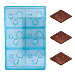 Sale Cerf Dellier Moule chocolat Carrés 3 coeurs