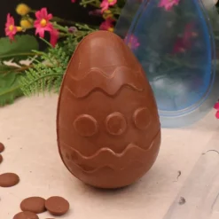 Sale Cerf Dellier Moule chocolat en 3 parties œuf 3D à motif