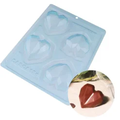 Cerf Dellier Moule chocolat en 3 parties coeurs origami