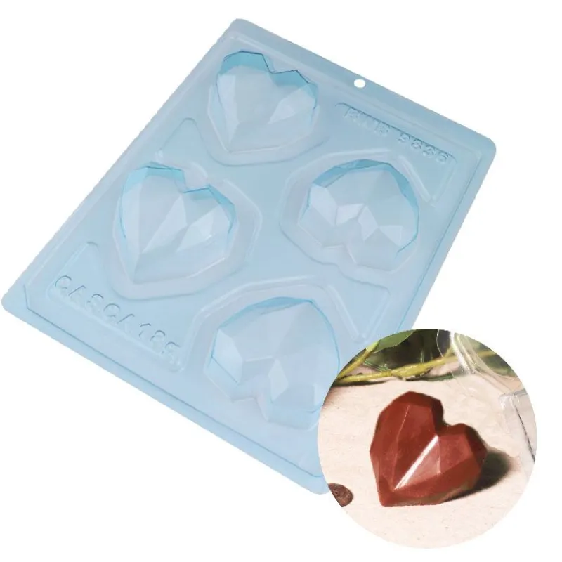 Cerf Dellier Moule chocolat en 3 parties coeurs origami