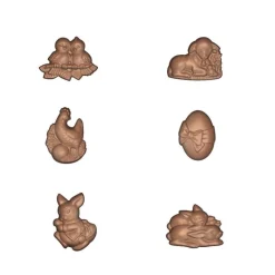 Cerf Dellier Moule friture en chocolat 6 sujets de Pâques