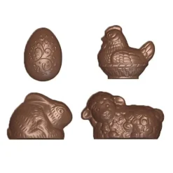 Cerf Dellier Moule friture en chocolat 4 sujets de Pâques