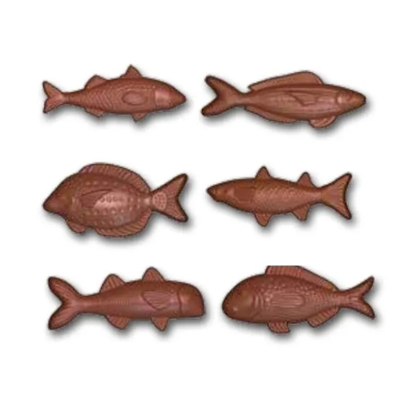 Hot Cerf Dellier Moule friture en chocolat poissons assortis