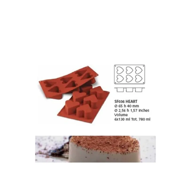 Outlet Cerf Dellier Moule silicone 6 coeurs profonds