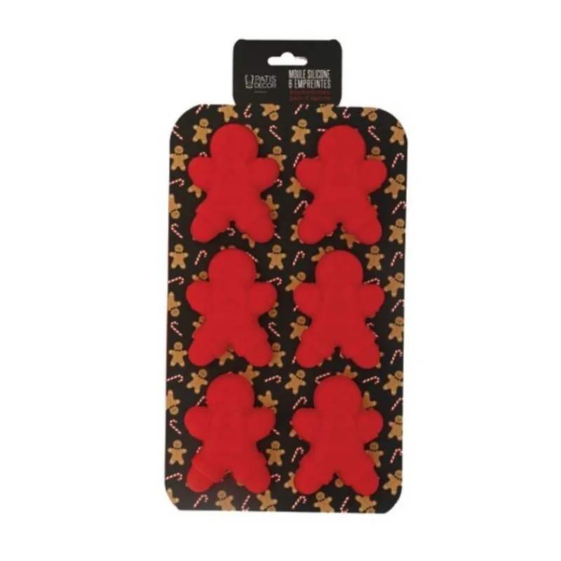 New Cerf Dellier Moule Silicone 6 Empreintes Bonhommes pain d'épices