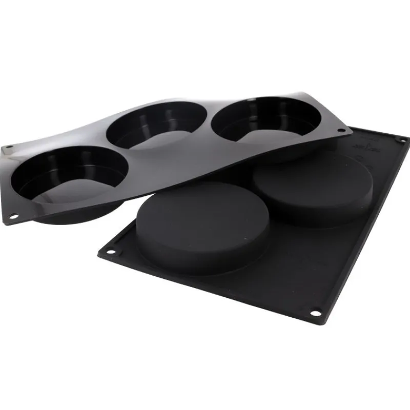 Hot Cerf Dellier Moule silicone 3 empreintes rondes Ø 10 cm