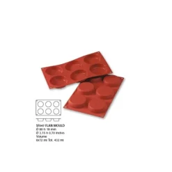 Hot Cerf Dellier Moule silicone 6 flans 8 cm