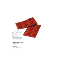 New Cerf Dellier Moule silicone 6 tartelettes 7 cm