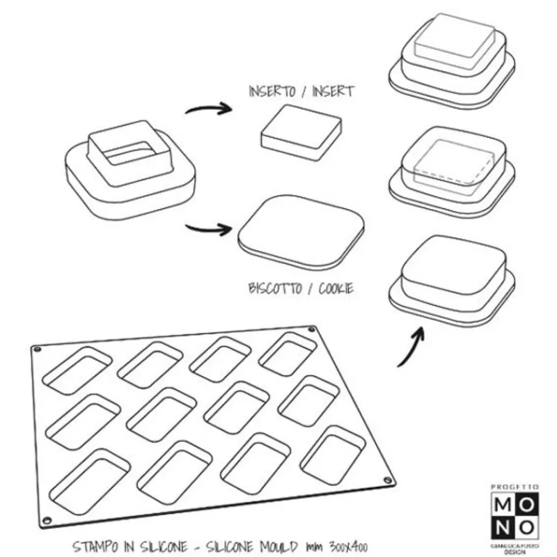 New Cerf Dellier Moule silicone Rectangular Pavoni