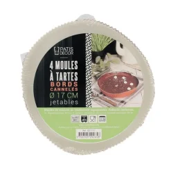 Discount Cerf Dellier Moules à tarte à bords cannelés jetables 17 cm (x4)