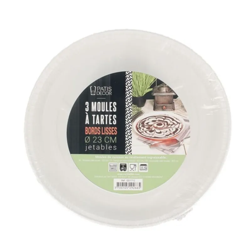 Sale Cerf Dellier Moules à tartes jetables 23 cm Patisdécor (x3)