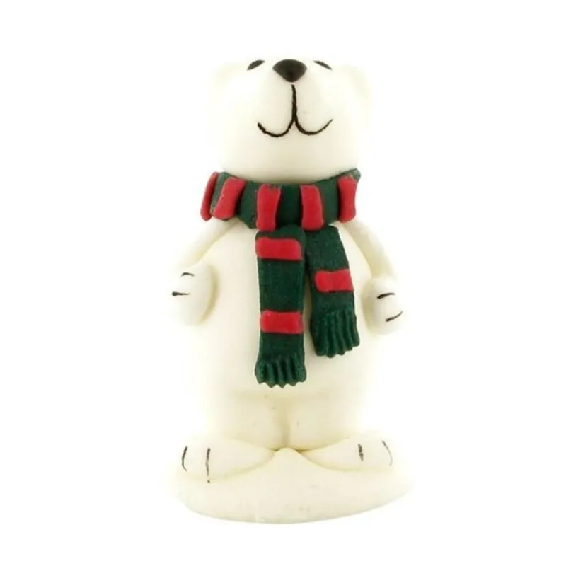 Discount Cerf Dellier Ours comestible Polaire Blanc écharpe 6 cm