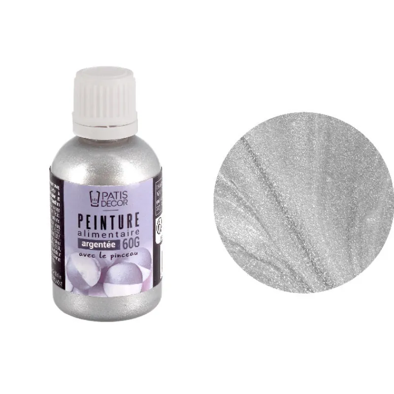 Sale Cerf Dellier Peinture alimentaire argentée 63 g