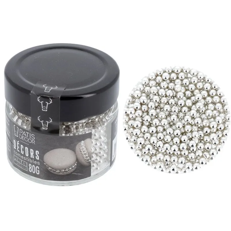 Hot Cerf Dellier Perles argentées comestibles