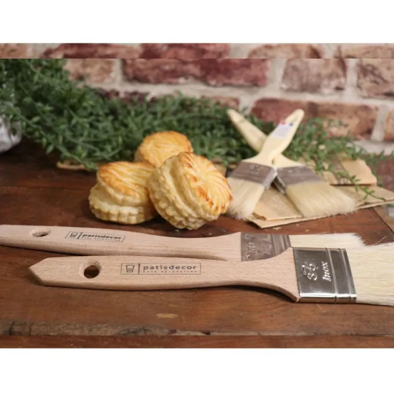 Clearance Cerf Dellier Pinceau plat soie manche bois 40 mm